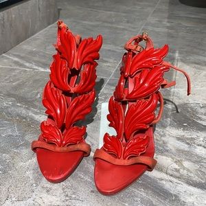 GIUSEPPE ZANOTTI Red High Heels Size 37.5